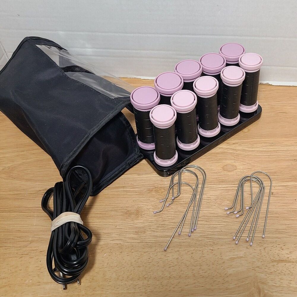 Remington H-1015 Compact Ceramic Travel Hair Setter 2 Sizes Hot Rollers J Clips - Picture 3 of 4
